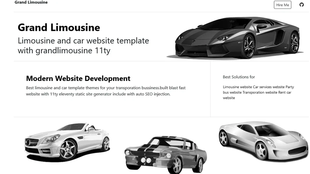 Eleventy 11ty Limousine services website template free download
