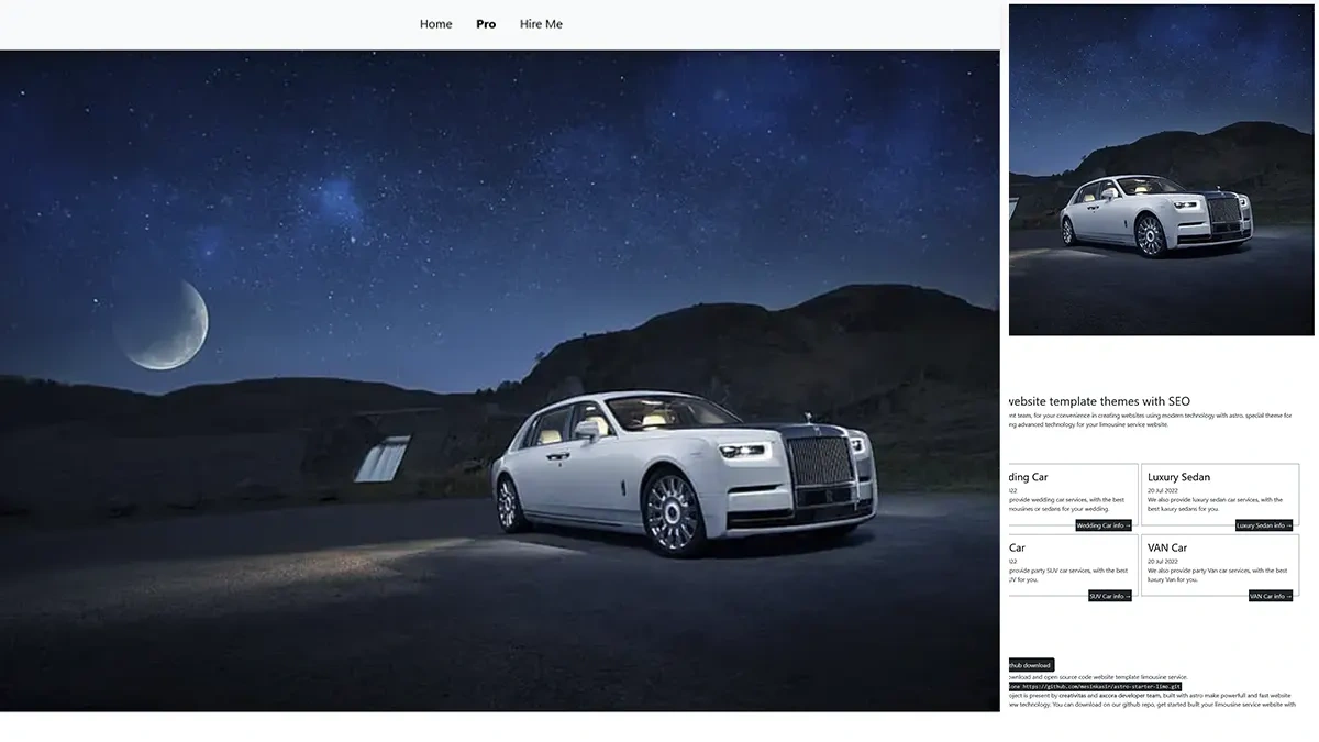 Astro Limousine services website template free download